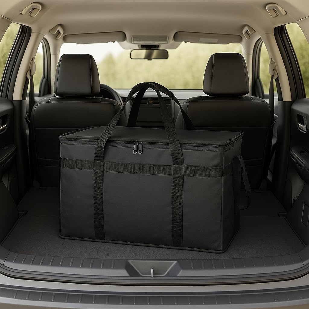 3-Pack Insulated Food Delivery Bag, XXXL Pizza Cooler Bags, Rideshare Delivery Bag, Thermal Cold/Hot Styrofoam Carrier for Catering/Shopping/Travel/Car, Warmer/Frozen