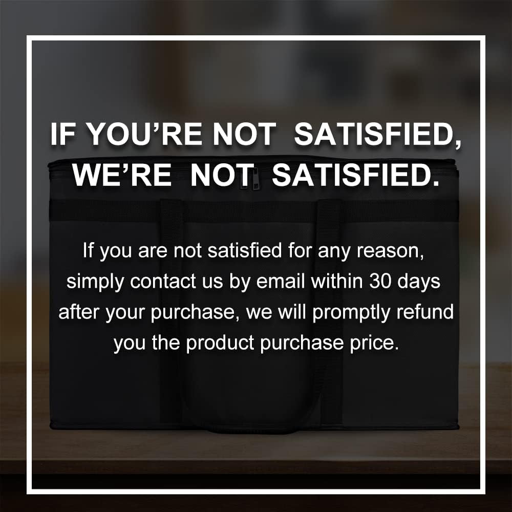 3-Pack Insulated Food Delivery Bag, XXXL Pizza Cooler Bags, Rideshare Delivery Bag, Thermal Cold/Hot Styrofoam Carrier for Catering/Shopping/Travel/Car, Warmer/Frozen