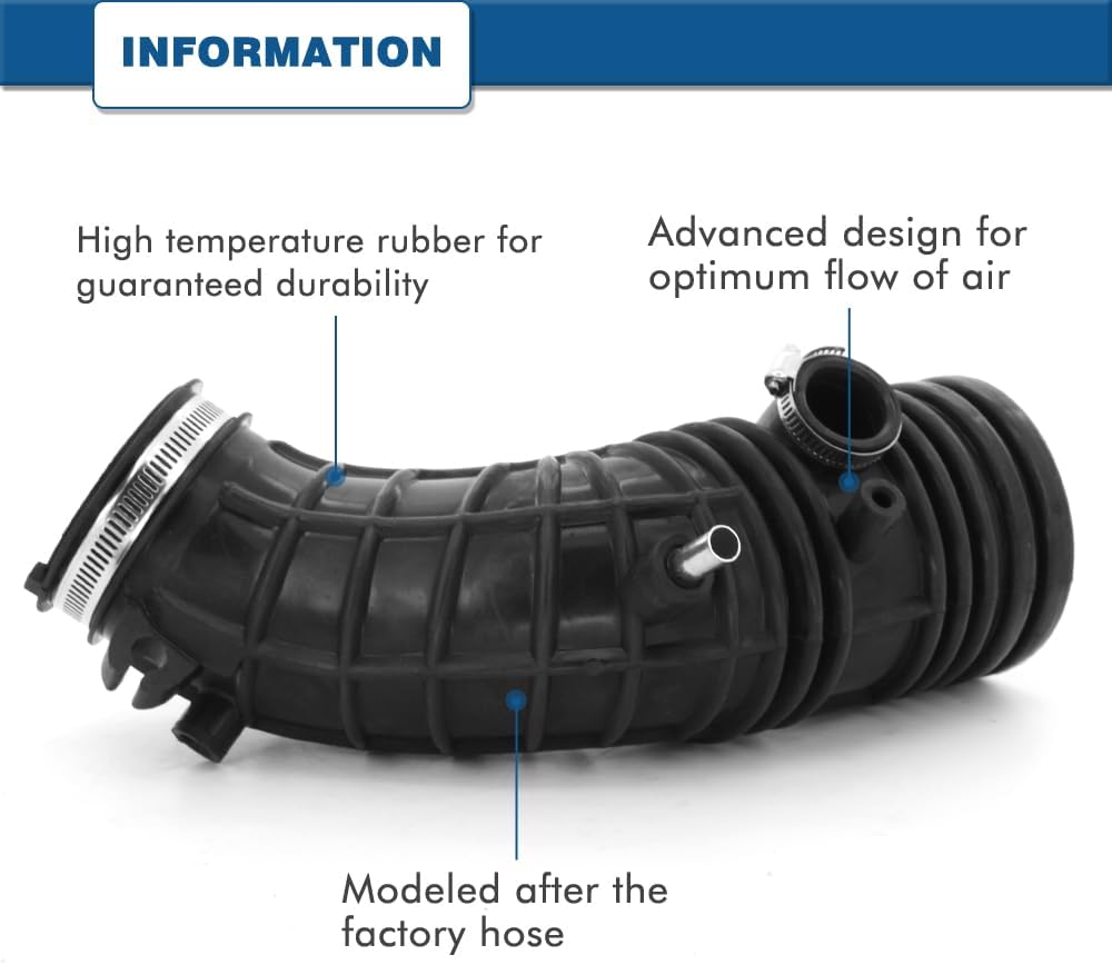 Air Intake Hose Compatible with Honda Accord 2003 2004 2005 2006, 2007 2.4L 17228 RAA A00 17228RAAA00 696-739