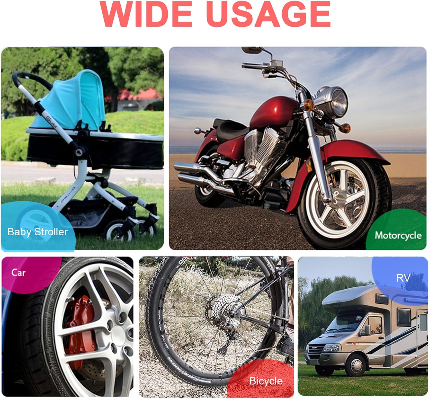 6 PCS 45 Degree 90 Degree 135 Degree Metal Valve Stem Extenders, Universal Valve Stem Extensions Compatible for Dual Wheels Passenger Cars, Stroller, RV, Motorcycles, Bicycles, Trailers