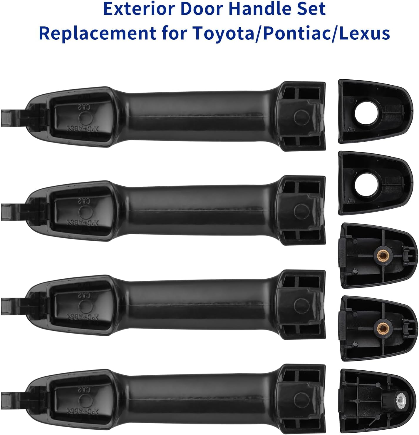 4Pcs Exterior Door Handles for Toyota Camry 2002-2006, Corolla Matrix 2003-2013, RAV4 2001-2012, Prius 04-09, Pontiac Vibe 2003-2010, Front & Rear Driver & Passenger Side Replaces# 81309 92894