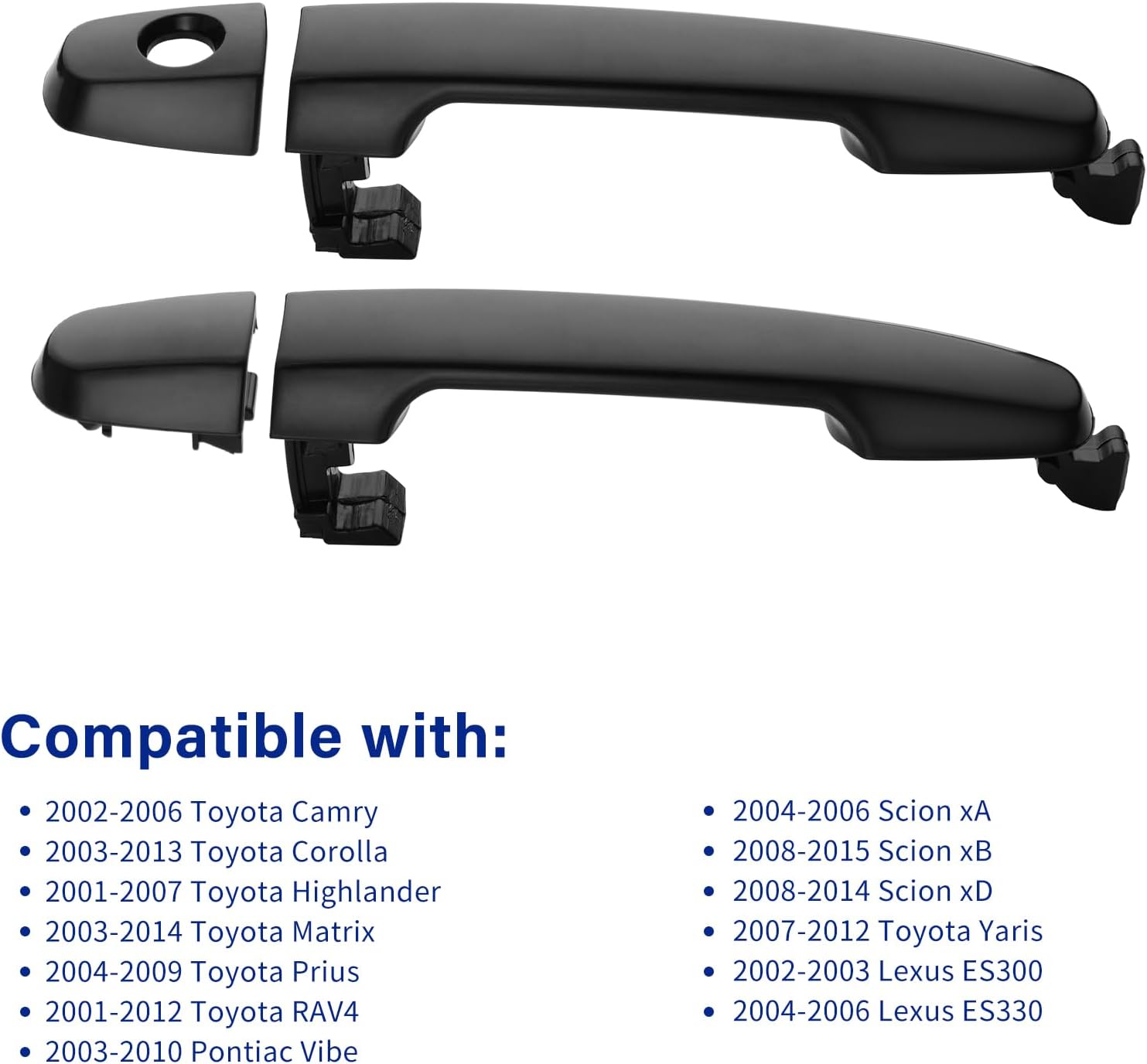 4Pcs Exterior Door Handles for Toyota Camry 2002-2006, Corolla Matrix 2003-2013, RAV4 2001-2012, Prius 04-09, Pontiac Vibe 2003-2010, Front & Rear Driver & Passenger Side Replaces# 81309 92894