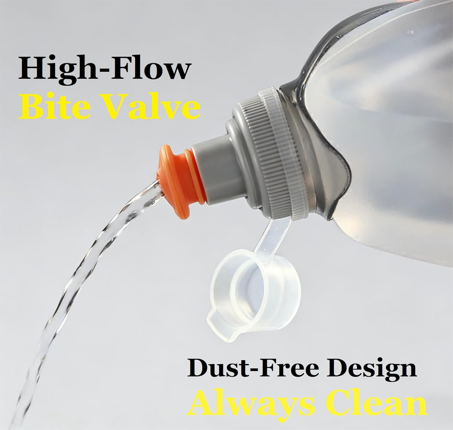 Water Bottle for Running No Bounce Water Bottle with Clip and Cover Cap,BPA-Free Plastic, 8.8oz 250ml for Running/Marathon/Walking/Hiking/Cycling/Trail/Skiing 2 Pack