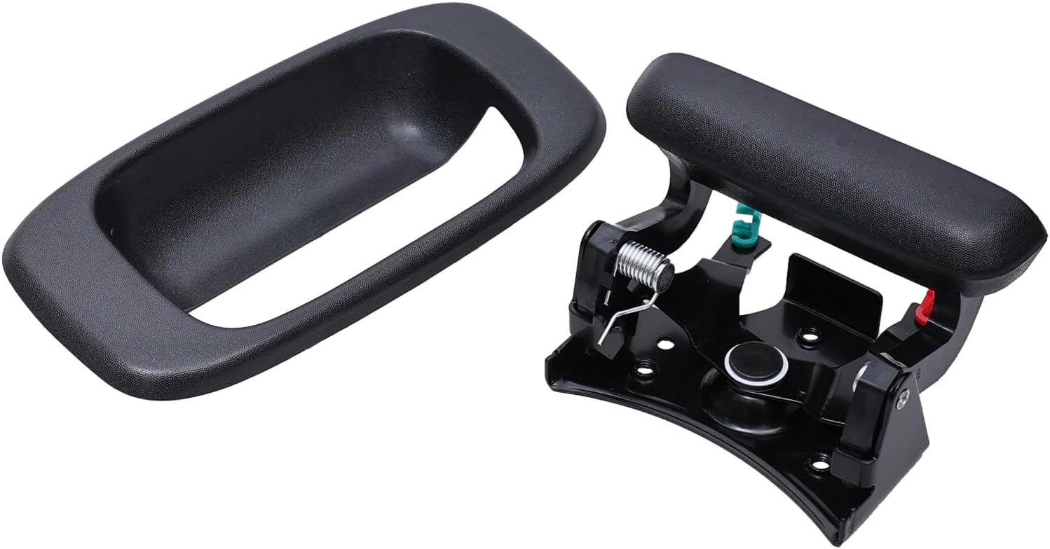 Premium Tailgate Handle Latch and Bezel Trim with Rod Clips, Fits for 1999-2007 Chevy Silverado GMC Sierra 1500 2500 3500, Replaces# 15997911, 15228539, 15228540, 15228541