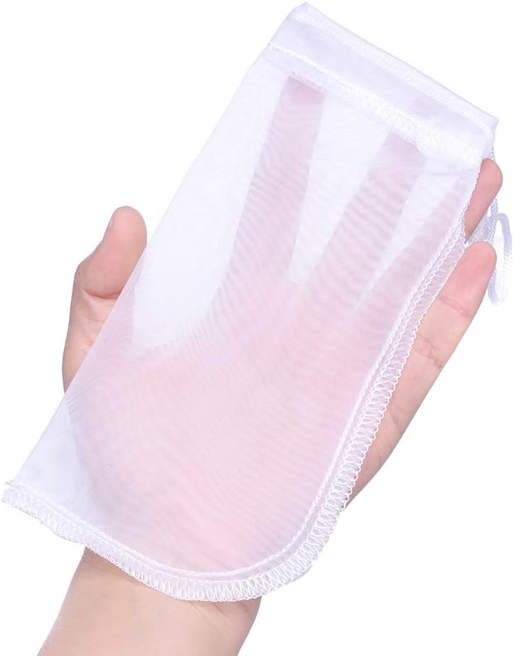 Media Filter Bag Aquarium Extra Fine,Reusable 180 Micron Drawstring Mesh Filter Bags for Very Fine Resins Filter 7.5"*3.6" 6 Pack