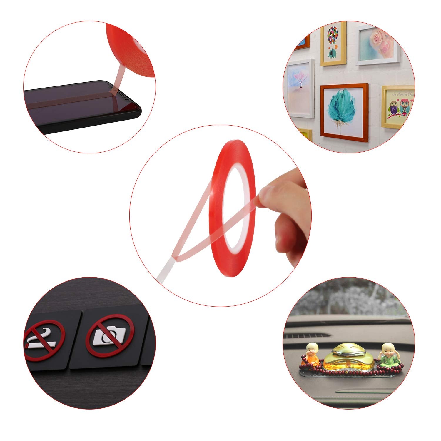 Double Sided Adhesive Tape 5mm / 10mm x 25M Heat Resistant High Adhesion Transparent Acrylic Tape, LCD Screen Repair Sticker for Cell Phone Touch Screen Repair