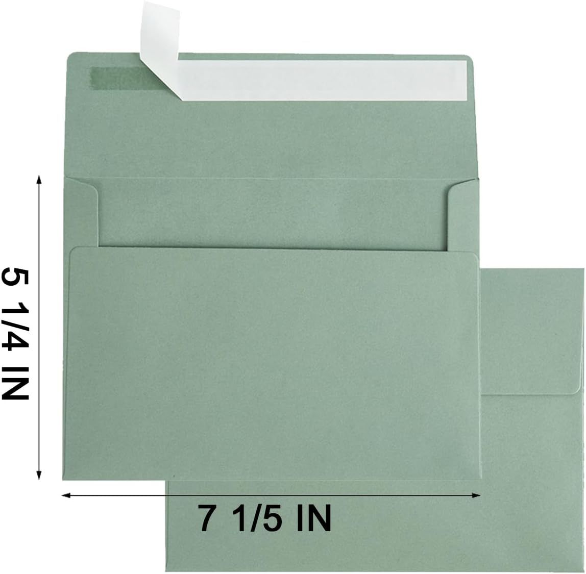 100 Pack Sage-Green A7 Envelopes Self-Adhesive 5x7 Envelopes for Invitations, 5x7 Greeting Cards