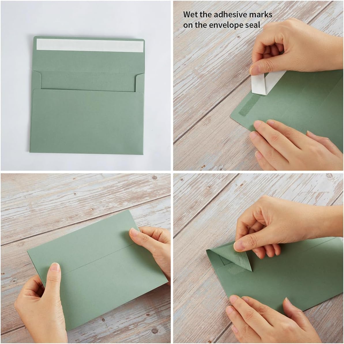 100 Pack Sage-Green A7 Envelopes Self-Adhesive 5x7 Envelopes for Invitations, 5x7 Greeting Cards