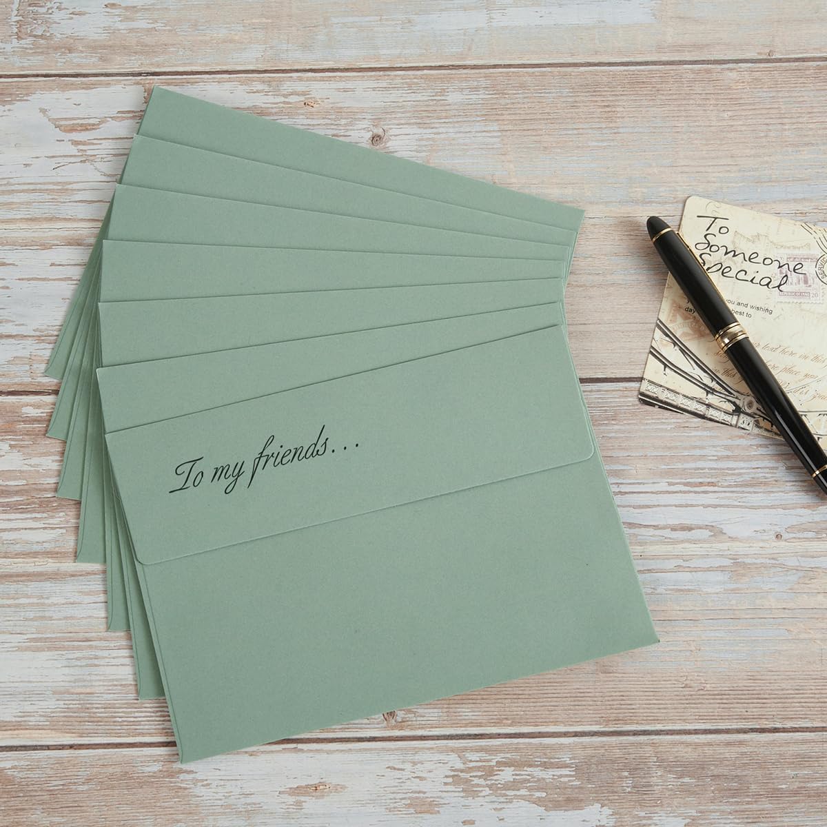 100 Pack Sage-Green A7 Envelopes Self-Adhesive 5x7 Envelopes for Invitations, 5x7 Greeting Cards
