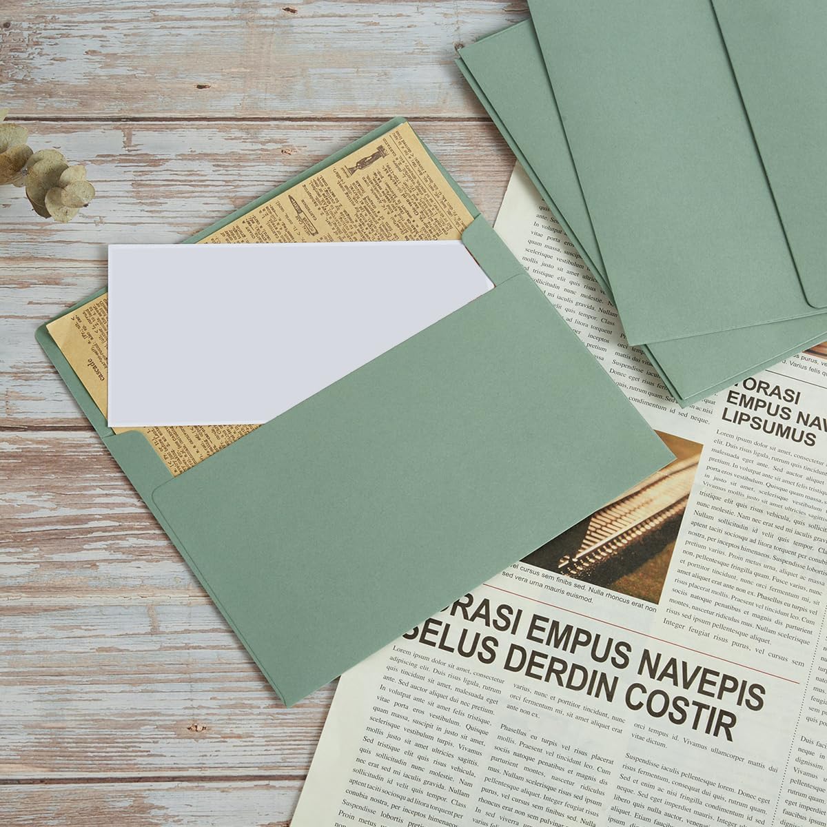 100 Pack Sage-Green A7 Envelopes Self-Adhesive 5x7 Envelopes for Invitations, 5x7 Greeting Cards