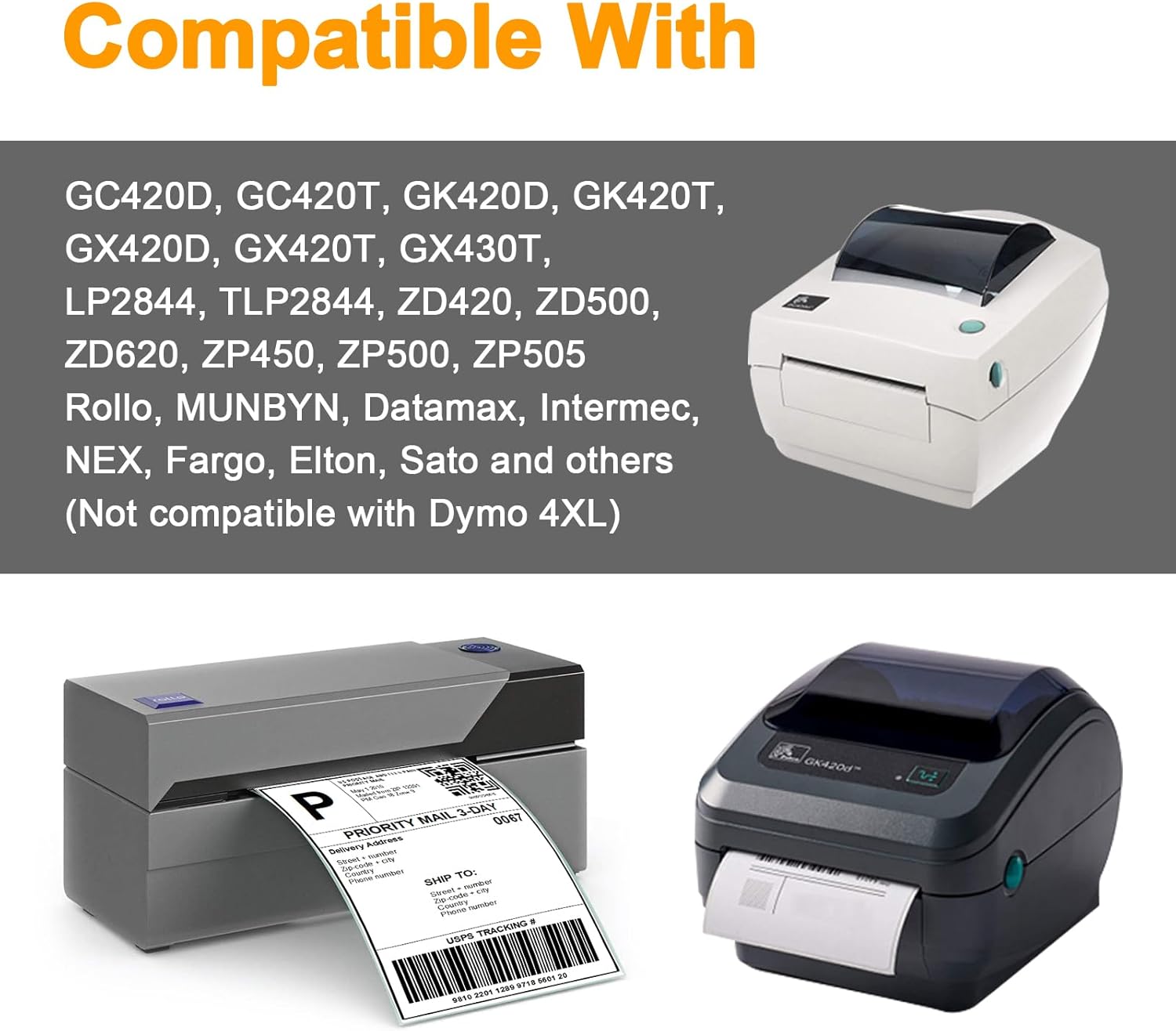 【15600 Labels/12 Rolls】 3-Proof 1" Core 2" x 1" Direct Thermal Label 51mm x 25mm Multipurpose Shipping Address Barcodes Labels Compatible for Zebra & Rollo Desktop Label Printer