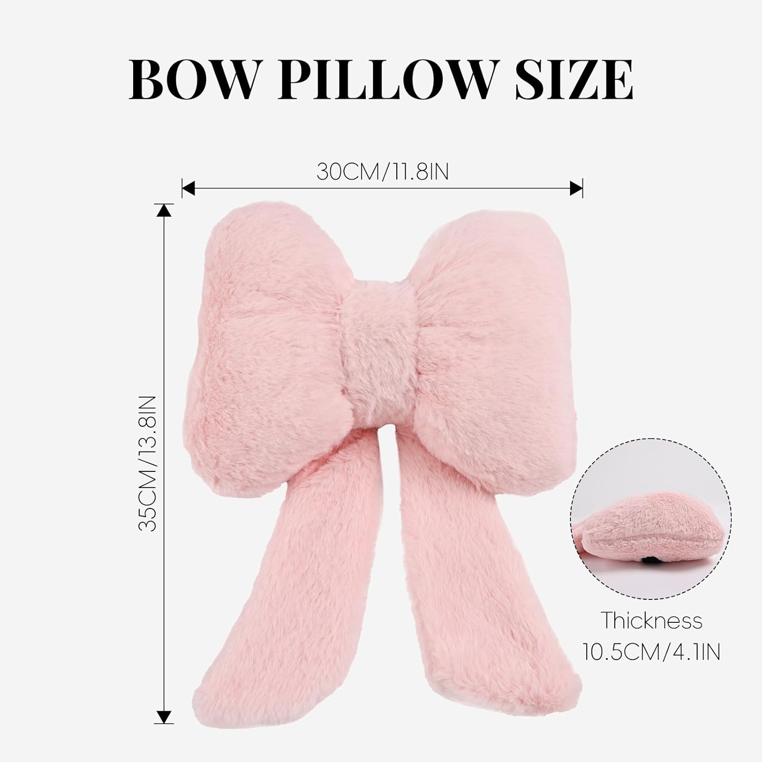 2 Pack Bow Car Headrest Pillows Plush Neck Pillows for Travel Driving Office Chair Head Support Cushions, Also Cute Car Decor Accessories for Women Pink