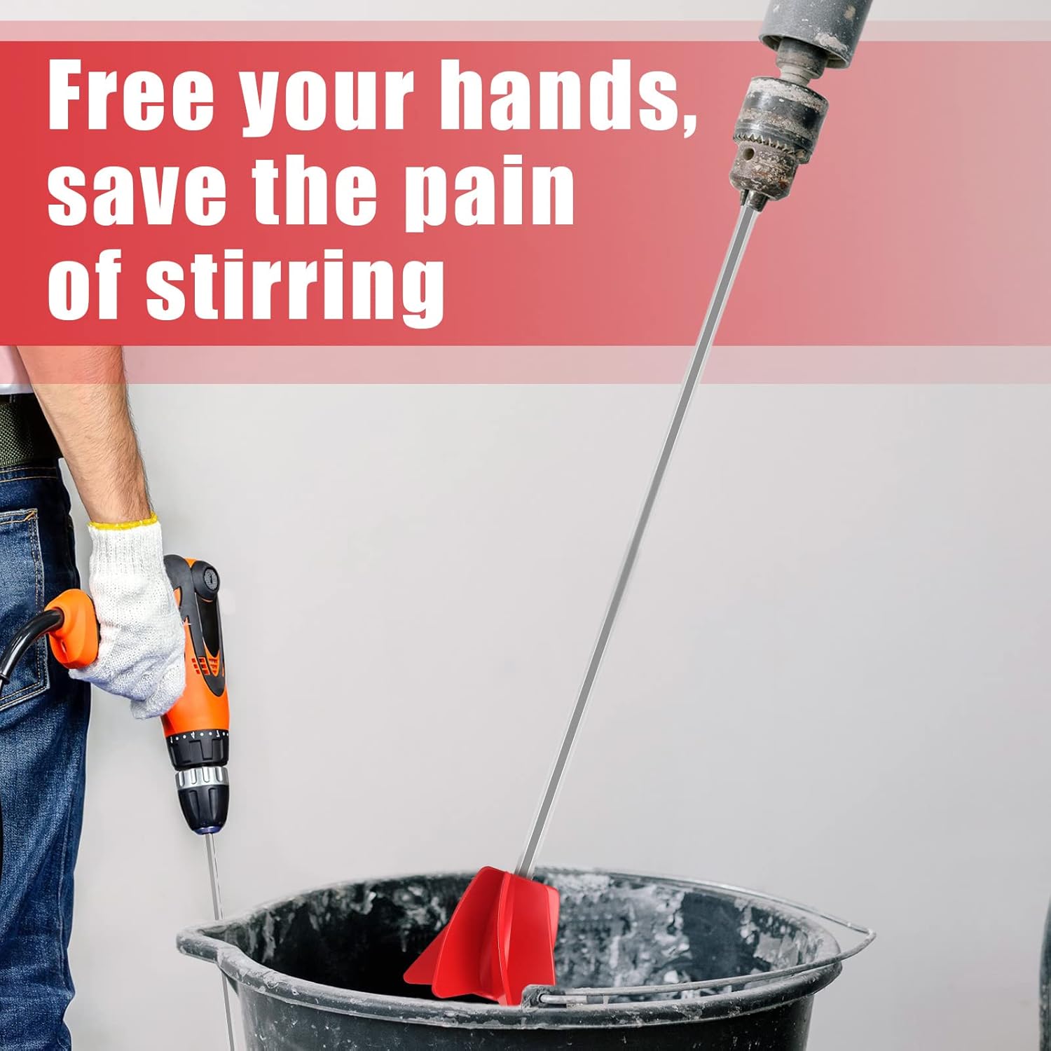 3 Pcs 11 Inch Paint Stirrer for Drill, Paint Mixer Attachment, Helix Epoxy Mixer for Concrete Resin Silicone Stirrer Paddle Works with Most Drills
