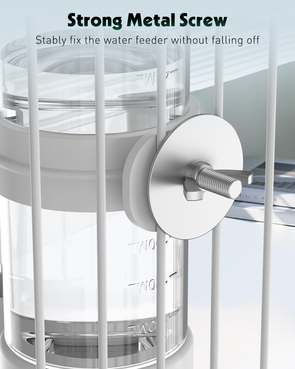 Bird Water Dispenser, Automatic Water Feeder, Plastic Cage Water Dispenser, White Parrot Waterer for Small Parakeet Cockatiel Budgie Lovebirds Not Fit for Food Feeding