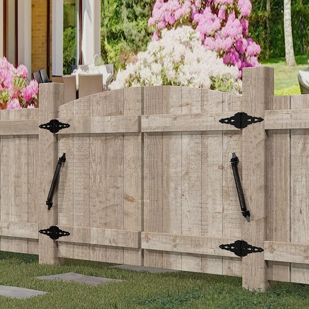 2 Pack 14" Fence gate Spring self Closing and Adjustable for Wooden or Vinyl Fence,Carbon Steel,Black gate spring-14-2"