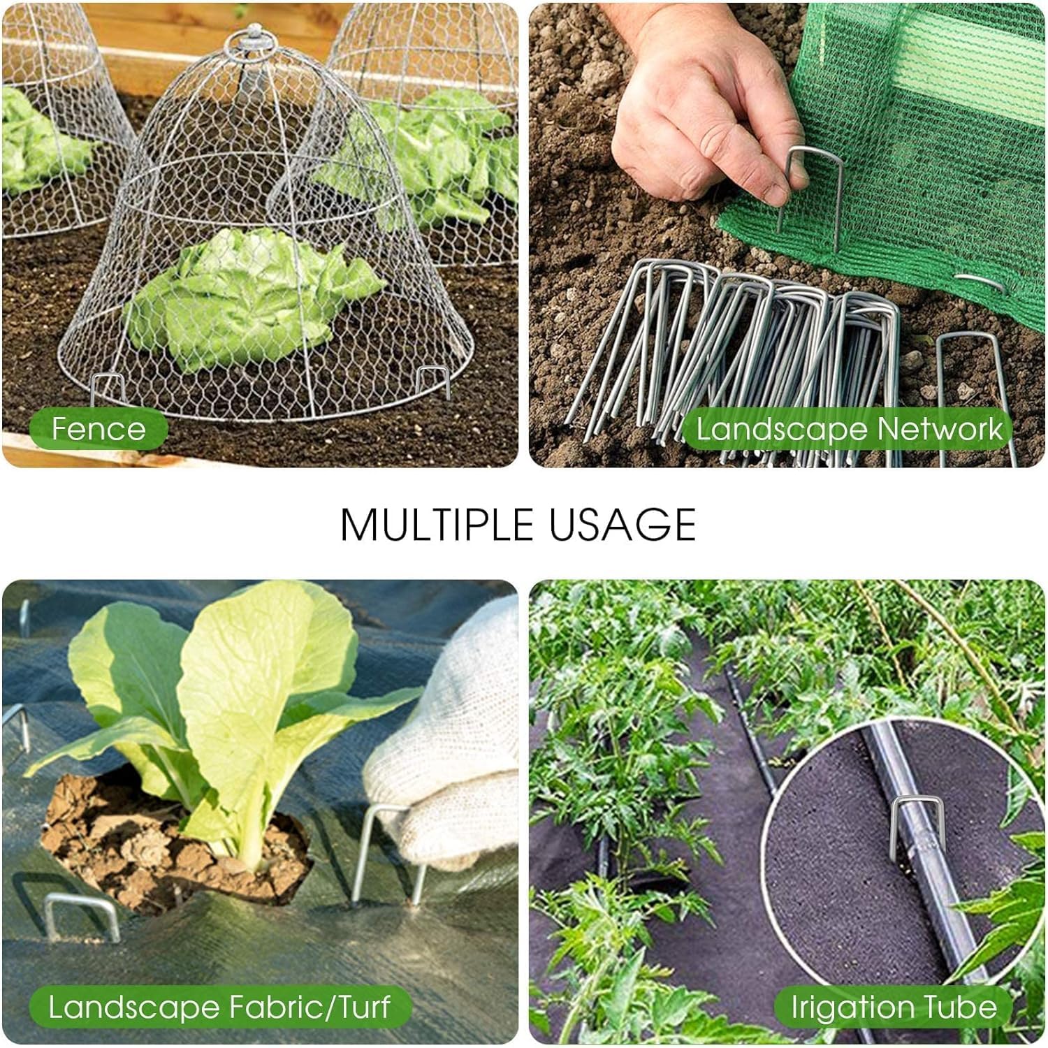 12 Inch Galvanized Garden Landscape Staples Stakes, 25 50 100 PCS Anti-Rust Garden Staples Tent Ground Stakes U-Shaped Landscape Pins for Secure Lawn Fabric, Decoration 25, 12 Inch