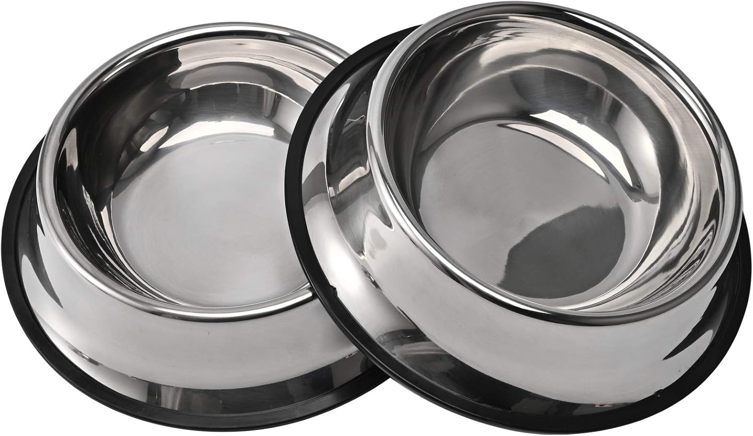 2Packs Stainless Steel Dog Bowl with Anti-Skid Rubber Base for Small/Medium/Large Pet, Perfect Dish, Pets Feeder Bowl and Water Bowl Perfect Choice for Dog Puppy Cat and Kitten 16oz