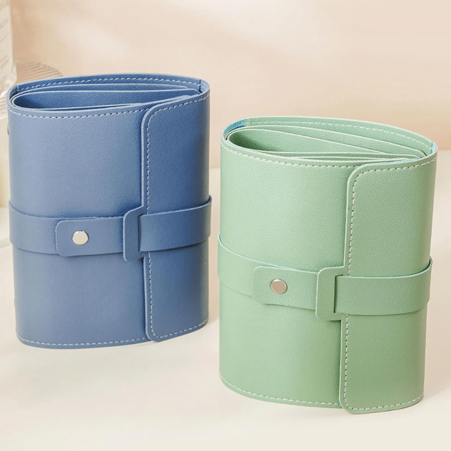 Earring Holder Organizer with Foldable Book Design Jewelry Book Organizer, Portable Pu Leather Travel Earring Case Blue