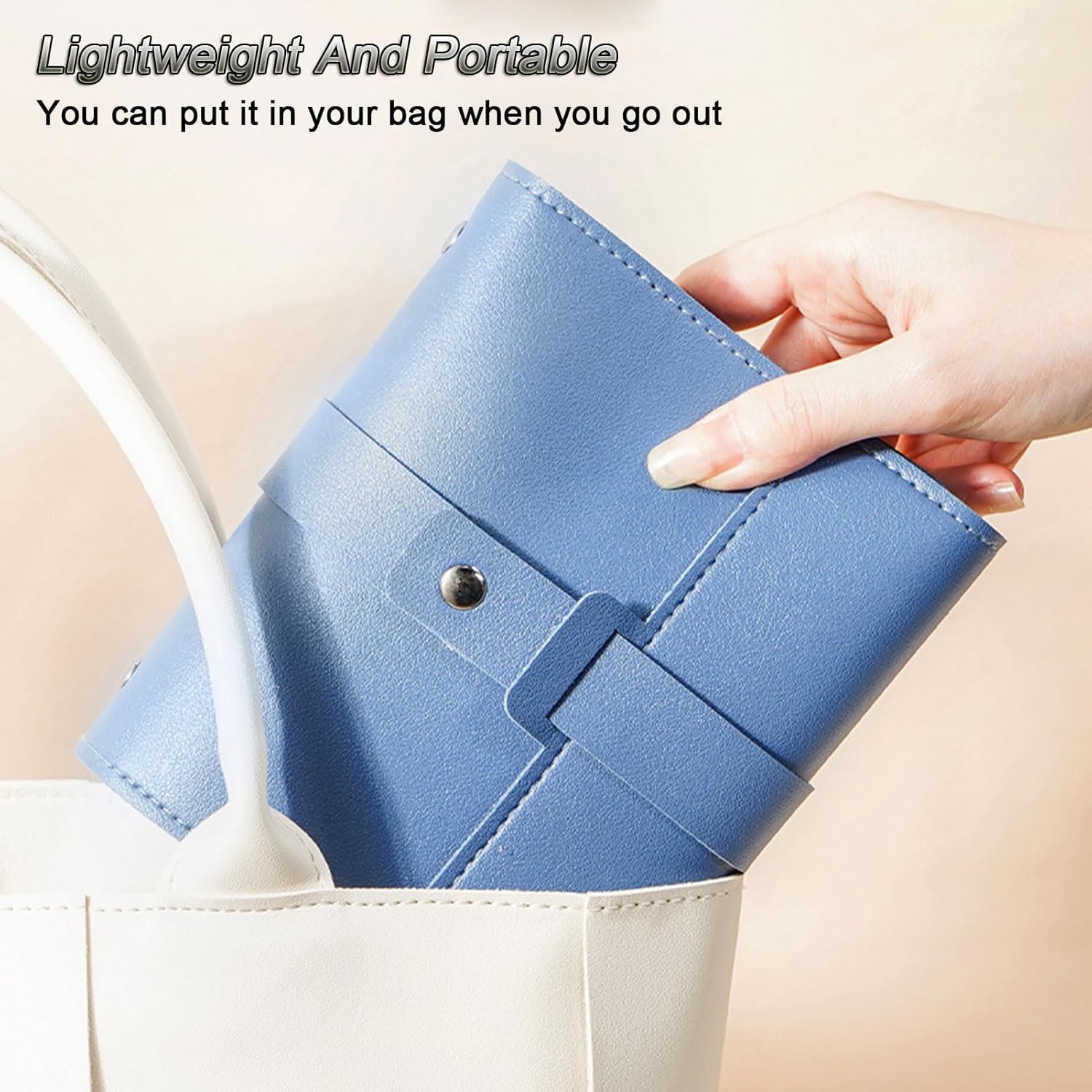 Earring Holder Organizer with Foldable Book Design Jewelry Book Organizer, Portable Pu Leather Travel Earring Case Blue