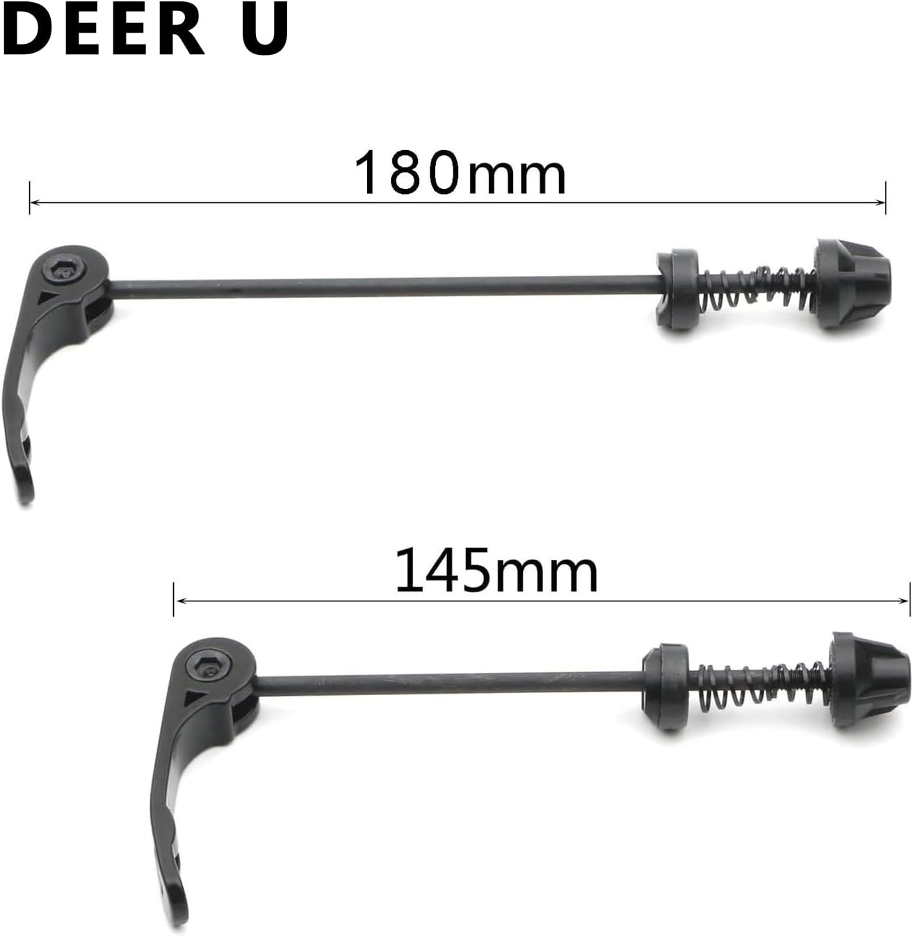 Road Mountain Bicycle MTB Wheel Hub Front and Rear Skewers Quick Release Clip Bolt Lever Axle QR 145/180 mm, a Pair