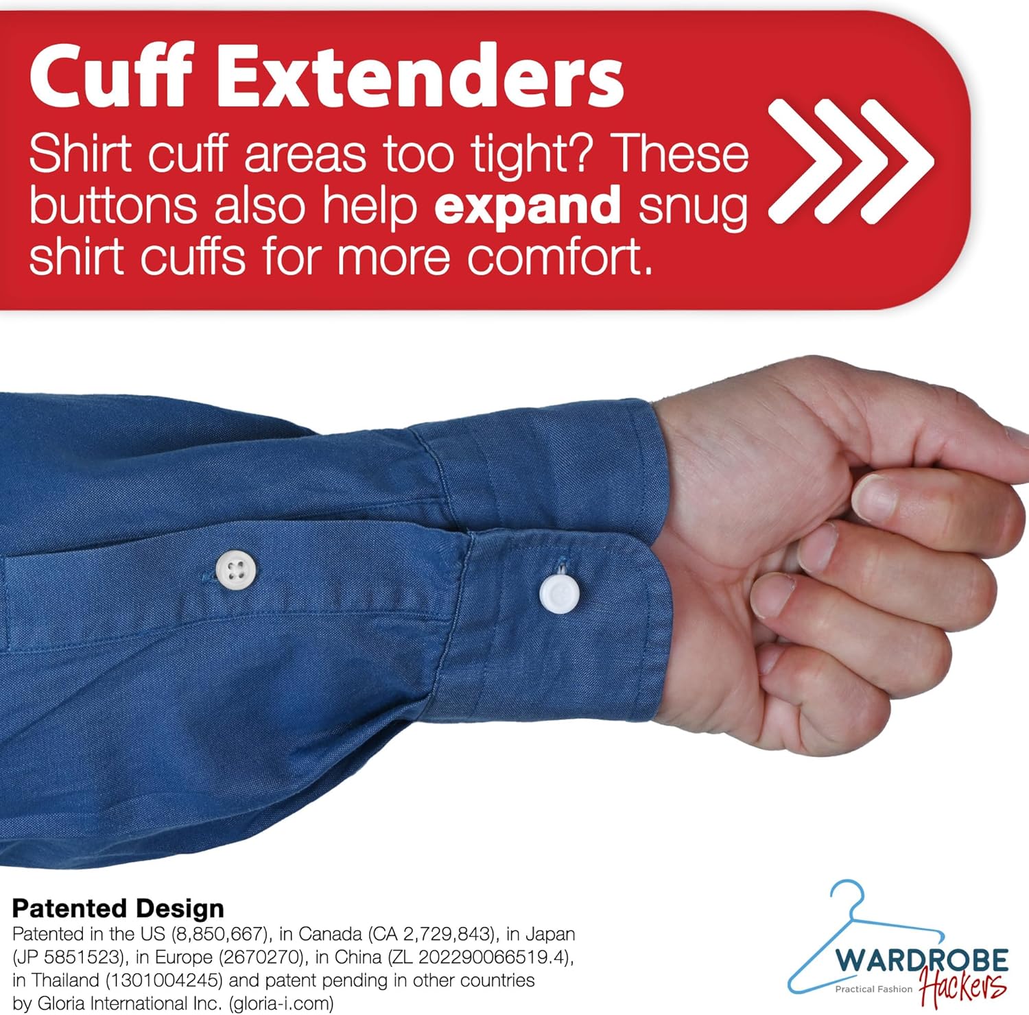 Collar Extenders for Mens Shirts Soft Elastic Expand Tight Neck Relief Dress Shirt Button Extensions
