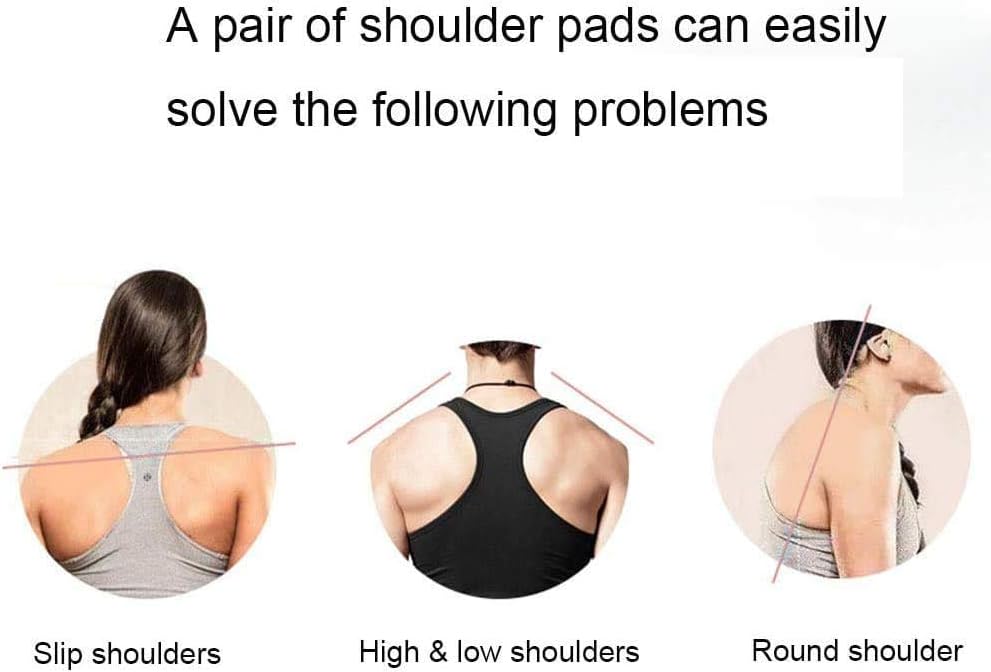 Silicone Shoulder Pads for Womens Clothing, Anti-Slip Shoulder Push-Up Pads Invisible Breathable Enhancer Reusable 2 Pairs Transparent & Skin