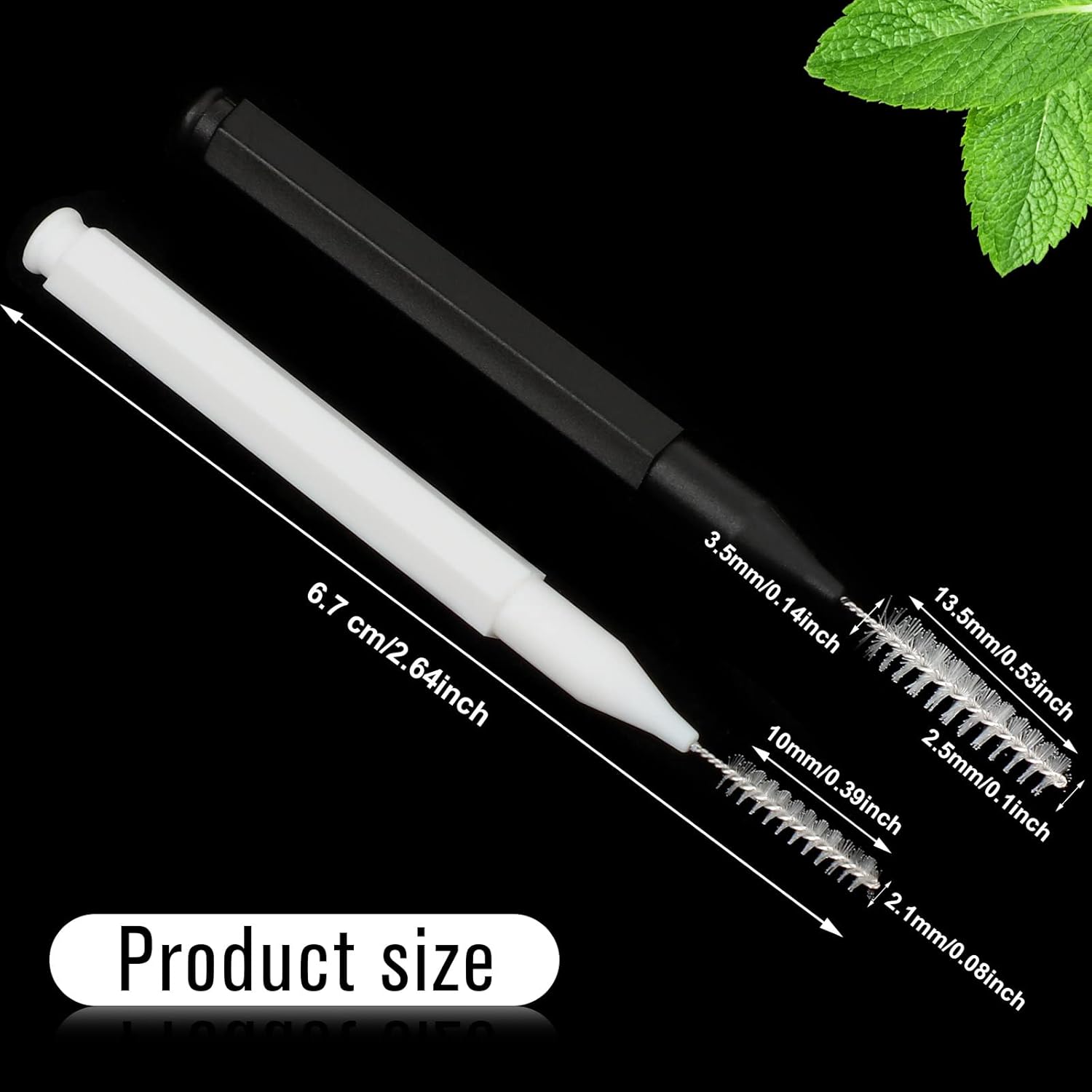 100 Pieces Braces Brush for Cleaner Interdental Brush Toothpick Dental Tooth Flossing Head Oral Dental Hygiene Flosser Toothpick Cleaners Tooth Cleaning Tool Black, White