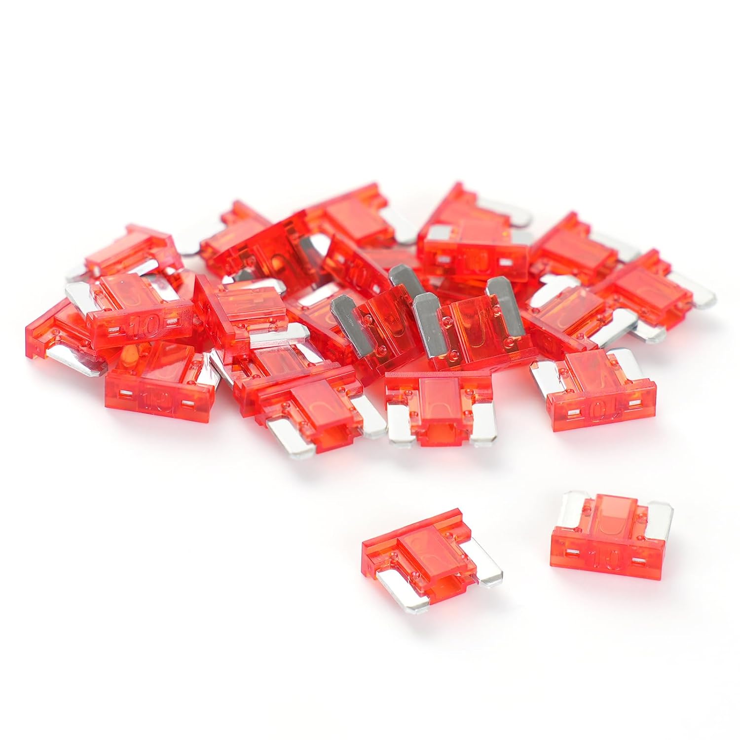 25Pcs 10 Amp Low Profile Mini Car Fuses, 10A Automotive Fuse, Blade Fuse for Car/RV/Truck/SUV/Motorcycle/Boat