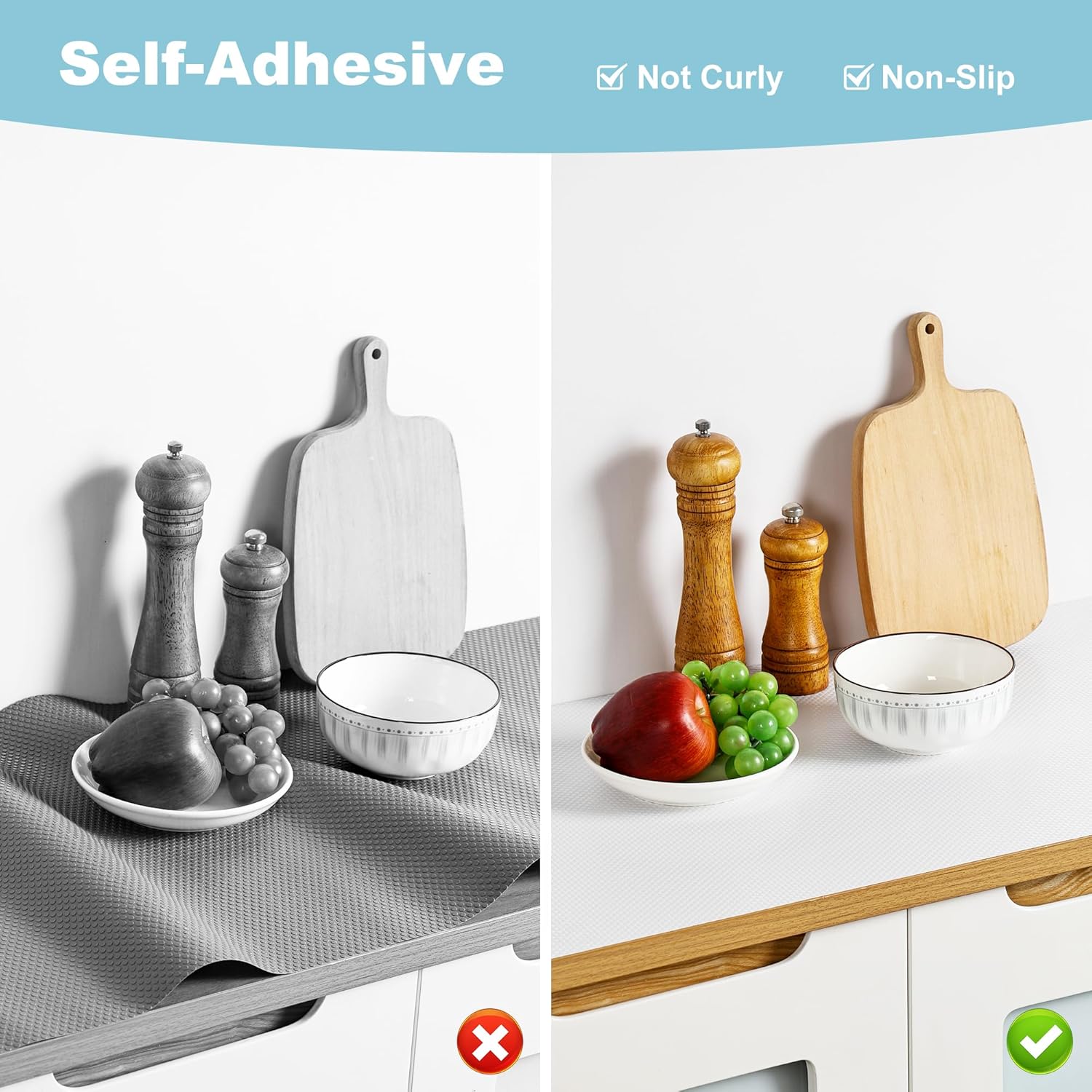 Cabinet Shelf Liner Peel and Stick: Self Adhesive Cabinets Paper - 15.7 in x 12 FT Non-Slip White Drawers Liners - Easy to Cut, Removable, Cupboard Liner for Pantry Shelves, Countertops