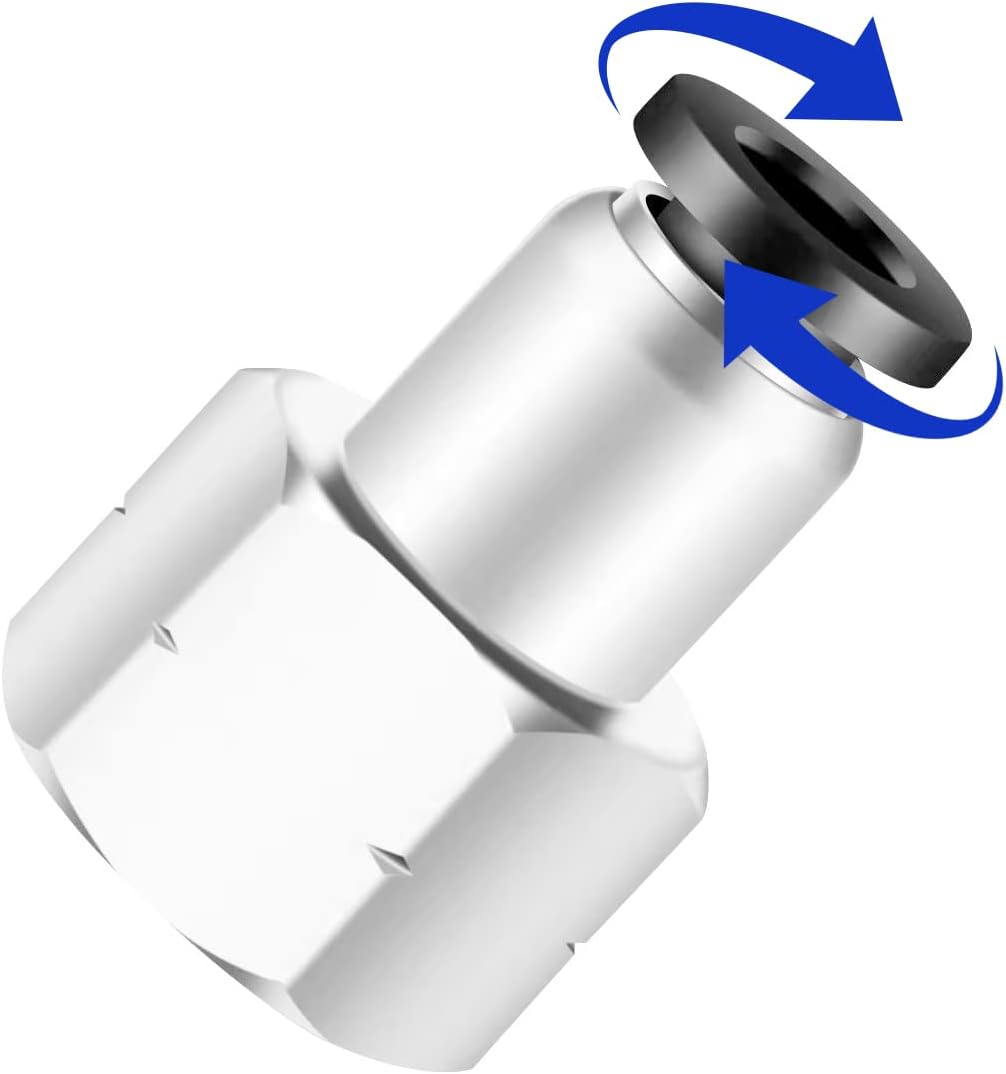 3/8 NPT Air Lines Fittings 1/4 OD Tubing Push Connect Air Fittings Quick Connect Tube Fittings Push in Connectors Fittings Air Hose Fittings Pneumatic Fittings Push Lock Fittings PCF 5Packs