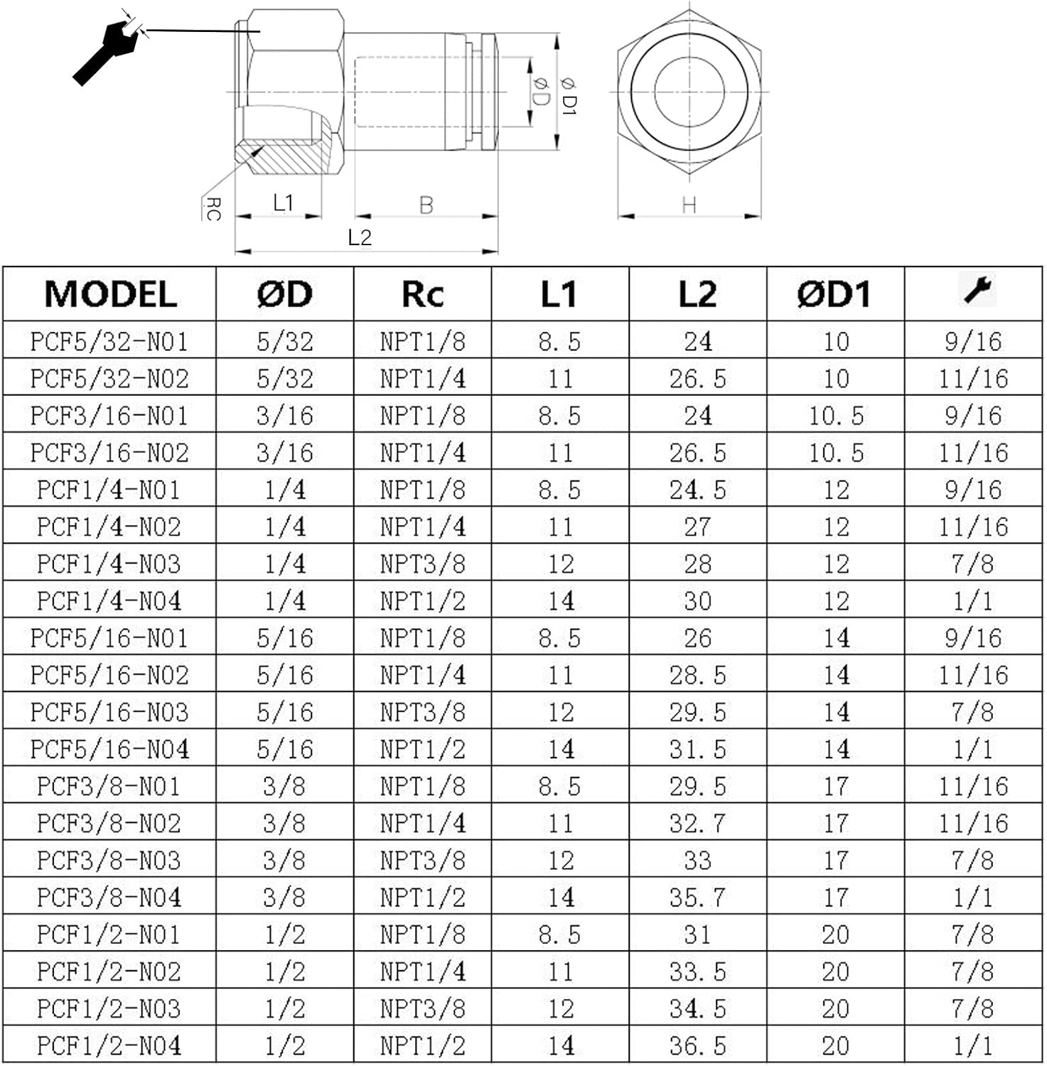1/4 Inch Air Tube Fittings - 1/8 Npt Female Push To Connect Quick Connect Air Hose Fittings 5Packs