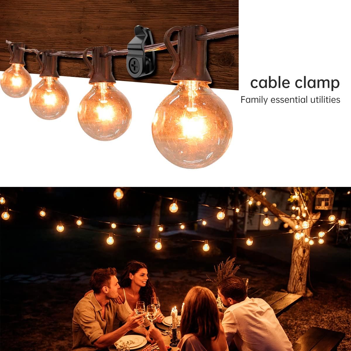 String Light Hanger Hooks,Screw in Hooks for Hanging Christmas Light,Led Fairy Led Light Clips,Black,50 Pack Small
