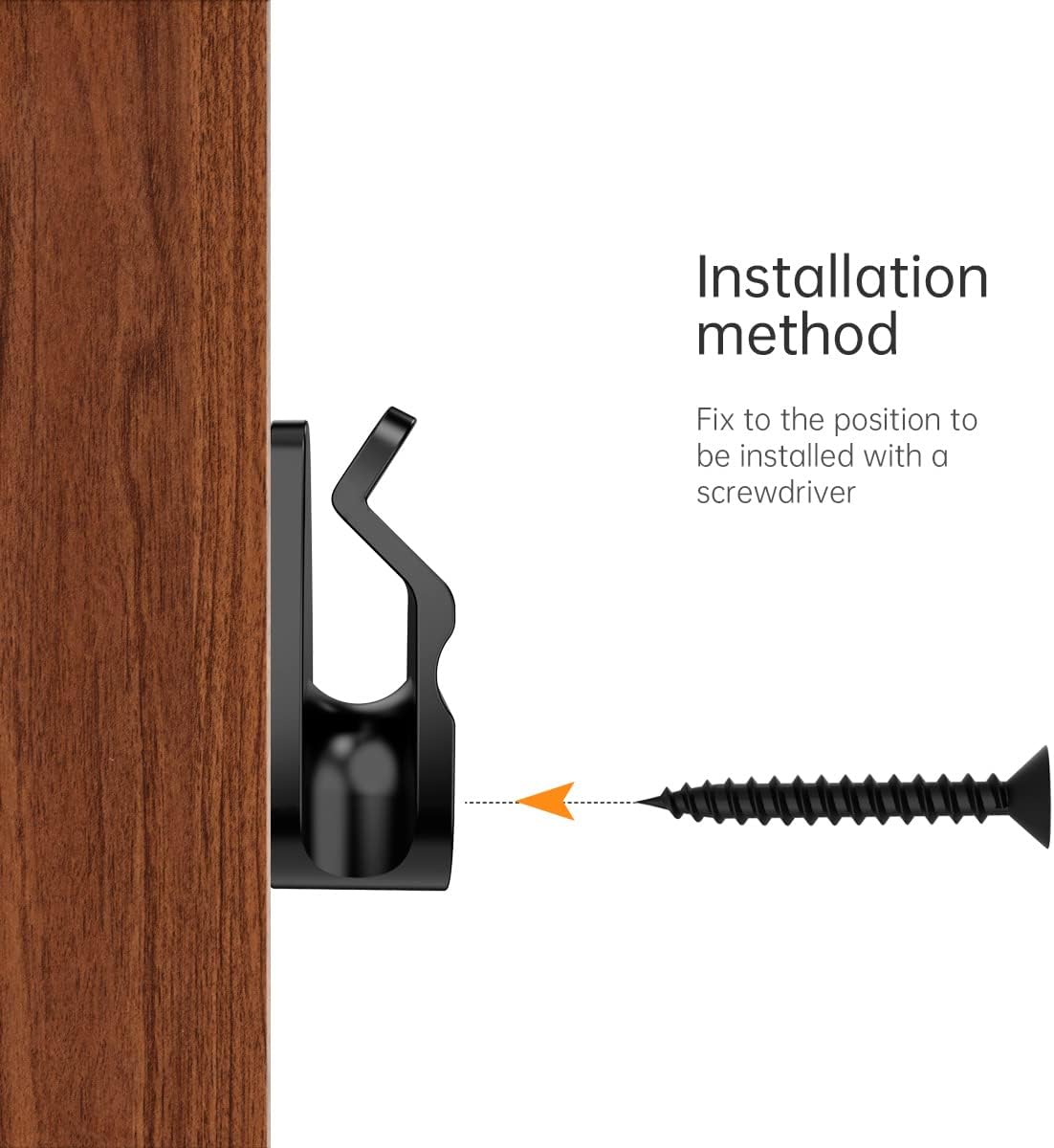 String Light Hanger Hooks,Screw in Hooks for Hanging Christmas Light,Led Fairy Led Light Clips,Black,50 Pack Small