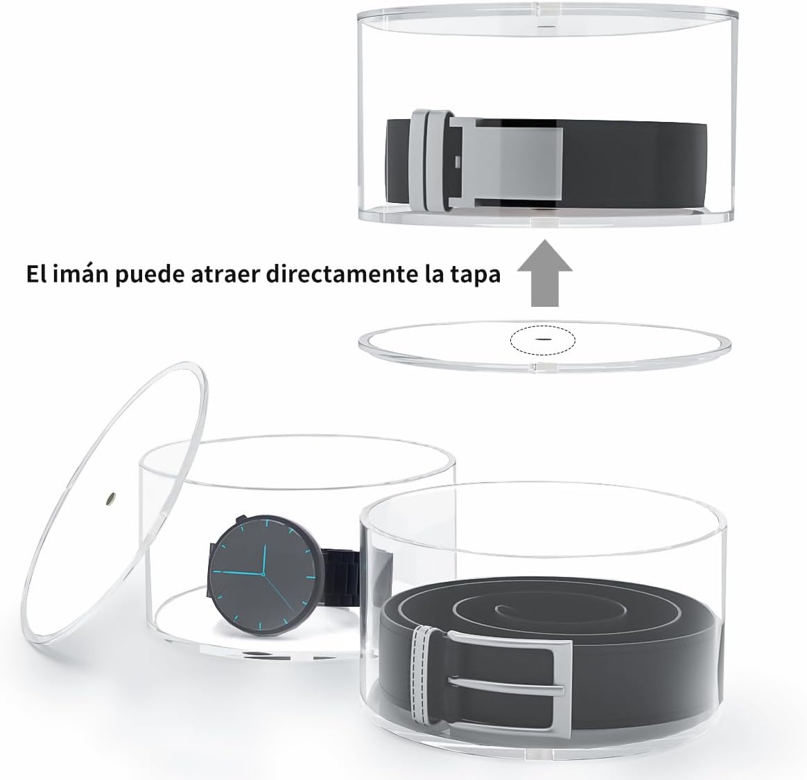 Belt Organizer, Acrylic 5 Layers Belt Case Storage Holder and Display for Accessories like Jewelry,Watch,Bracelets