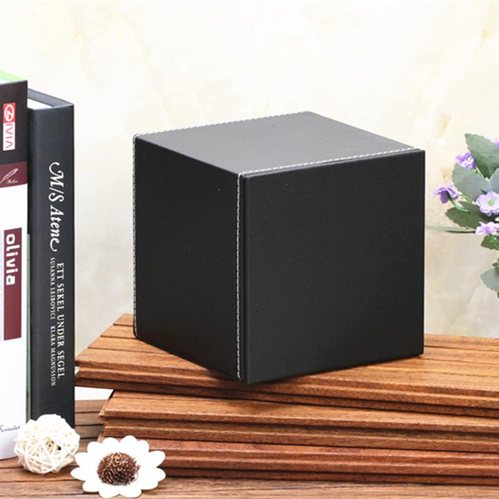PU Leather Tissue Box Cover Square,Upgrade Large Size Napkin Holder Pumping Paper Case Dispenser,Facial Tissue Holder with Magnetic Bottom for Home Office Car Hotel Restaurant Black Black-1