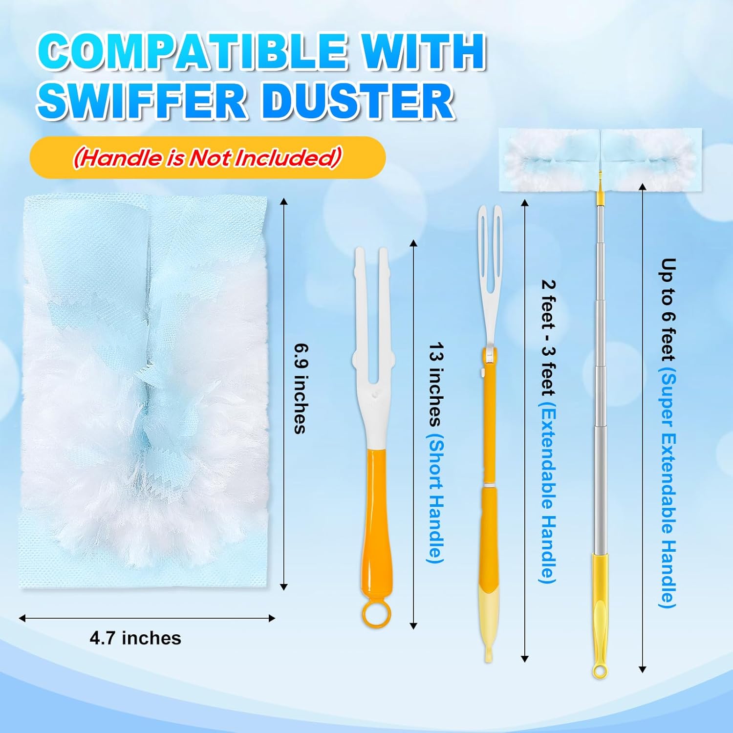Duster Refill Compatible with Swiffer Hand Duster, Unscented Disposable Heavy Duty Duster Refills, Dusters Refills for Cleaning, Blinds & Ceiling Fan, 20 Count Handle is Not Included