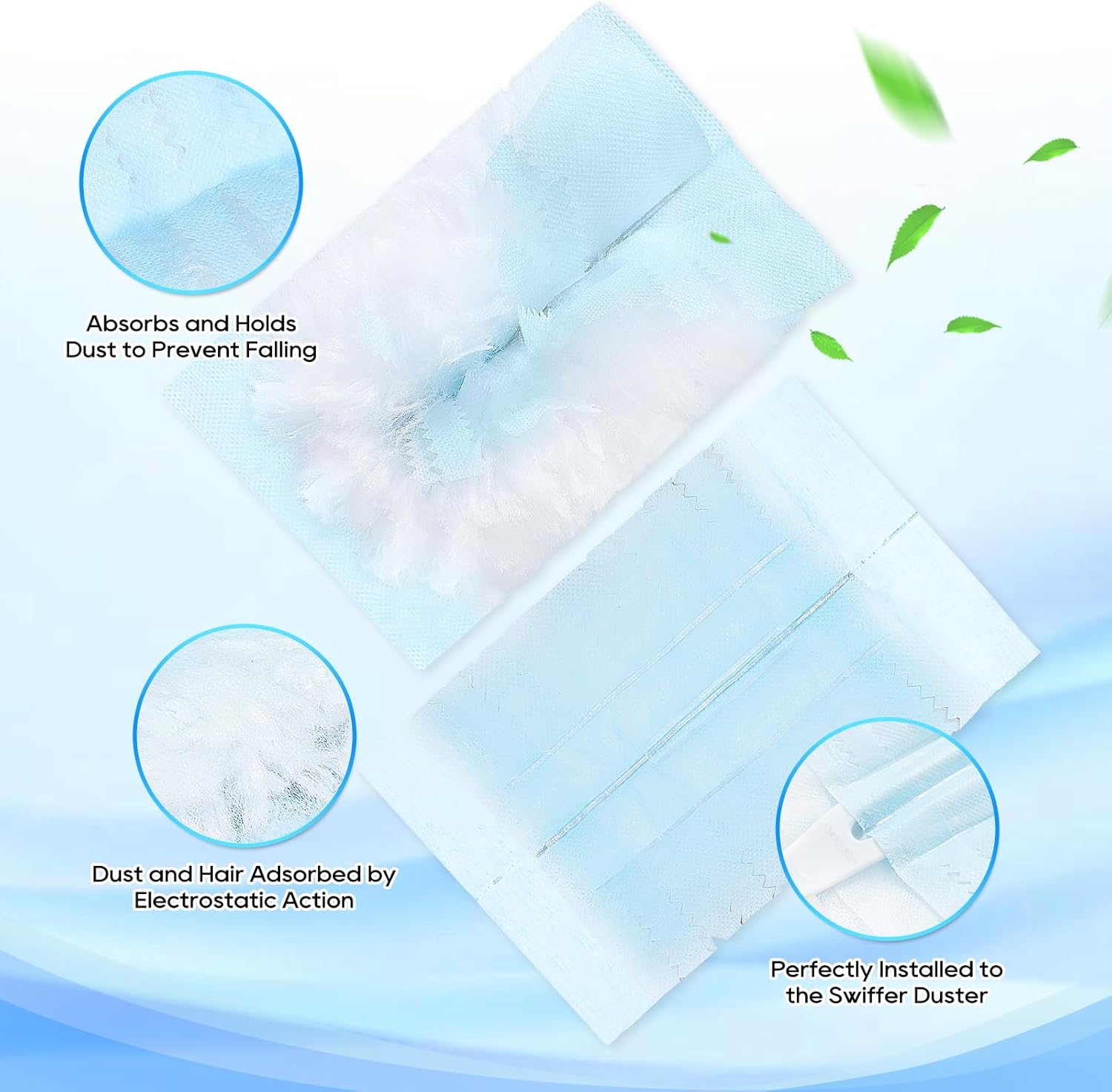 Duster Refill Compatible with Swiffer Hand Duster, Unscented Disposable Heavy Duty Duster Refills, Dusters Refills for Cleaning, Blinds & Ceiling Fan, 20 Count Handle is Not Included