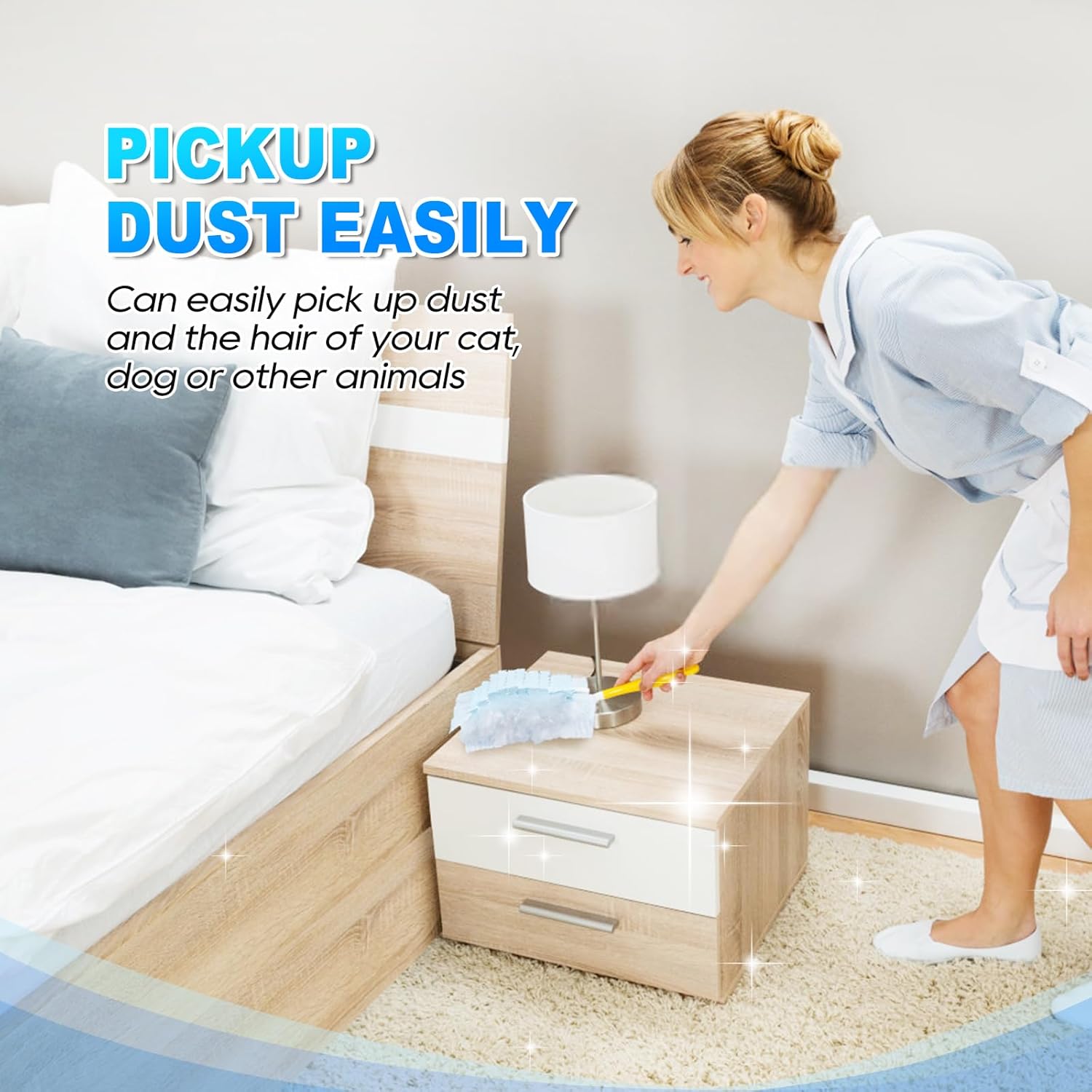 Duster Refill Compatible with Swiffer Hand Duster, Unscented Disposable Heavy Duty Duster Refills, Dusters Refills for Cleaning, Blinds & Ceiling Fan, 20 Count Handle is Not Included