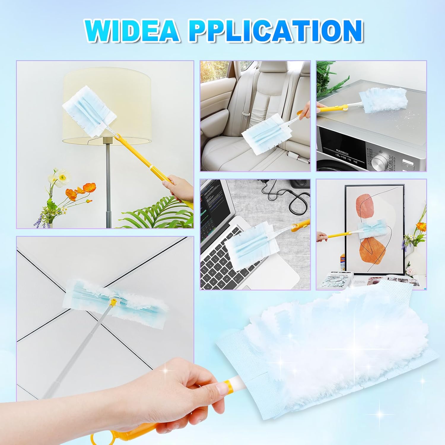 Duster Refill Compatible with Swiffer Hand Duster, Unscented Disposable Heavy Duty Duster Refills, Dusters Refills for Cleaning, Blinds & Ceiling Fan, 20 Count Handle is Not Included