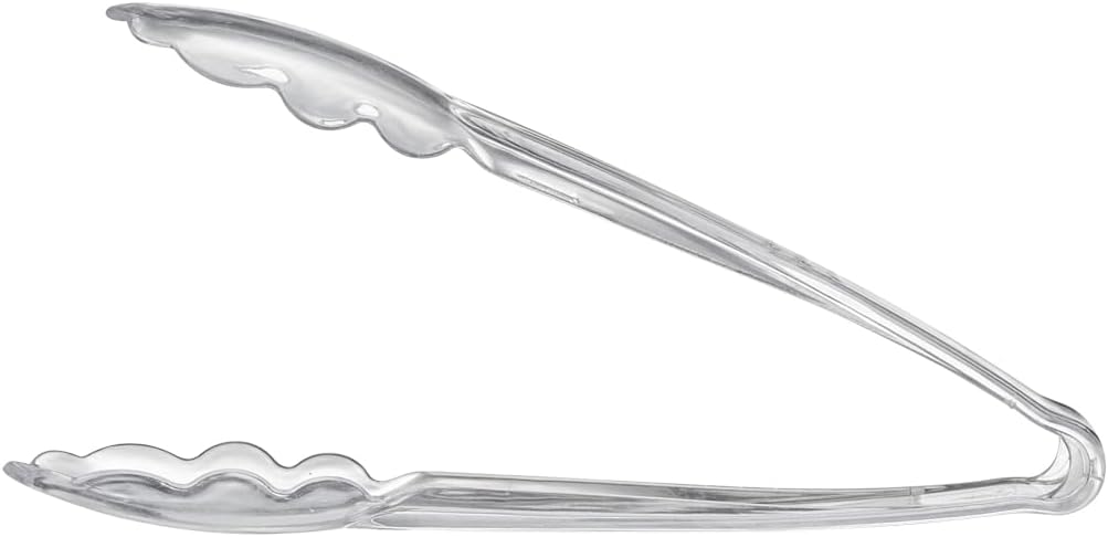 Clear Tongs 7.5'' Inches 7.5'' Serving Tongs Heavy Duty Reusable Kitchen and BBQ Clear Serving Tong for party's, Caterings, Events, Buffet, Weddings, And every Day use Pack of 12