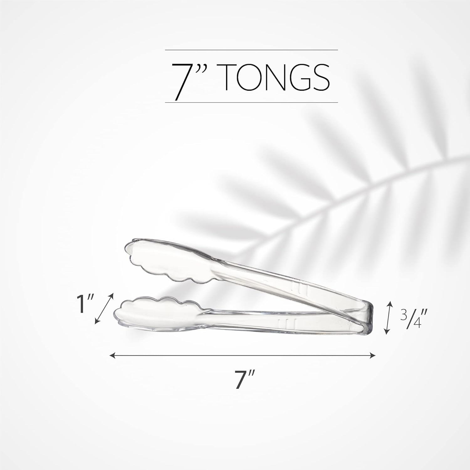 Clear Tongs 7.5'' Inches 7.5'' Serving Tongs Heavy Duty Reusable Kitchen and BBQ Clear Serving Tong for party's, Caterings, Events, Buffet, Weddings, And every Day use Pack of 12