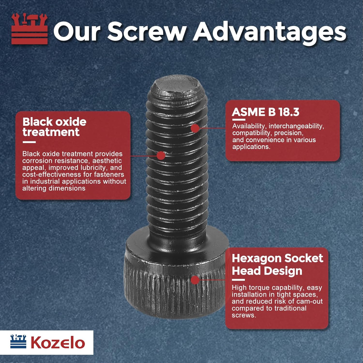 40pcs Socket Head Cap Screws - M8-1.25 x 20mm Alloy Steel Black Oxide Grade 12.9 Internal Hex Screw for 3D Printer Furniture Industrial Use, Black