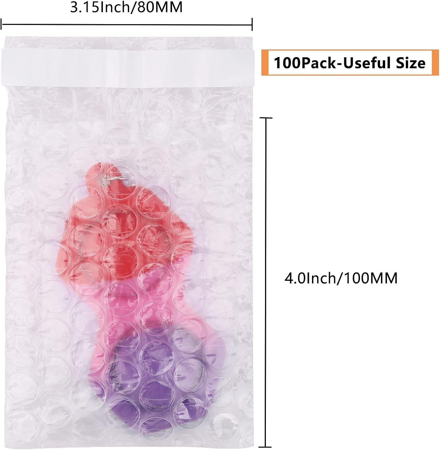 100Pack Small Bubble Out Bag Pouches 3.15" x 4" Self-Seal Bubble Pouches Bags, Double Walled Bubble Cushioning Bags, Self-Sealing Protective Wrap Cushioning Bags for Shipping, Packing, Moving