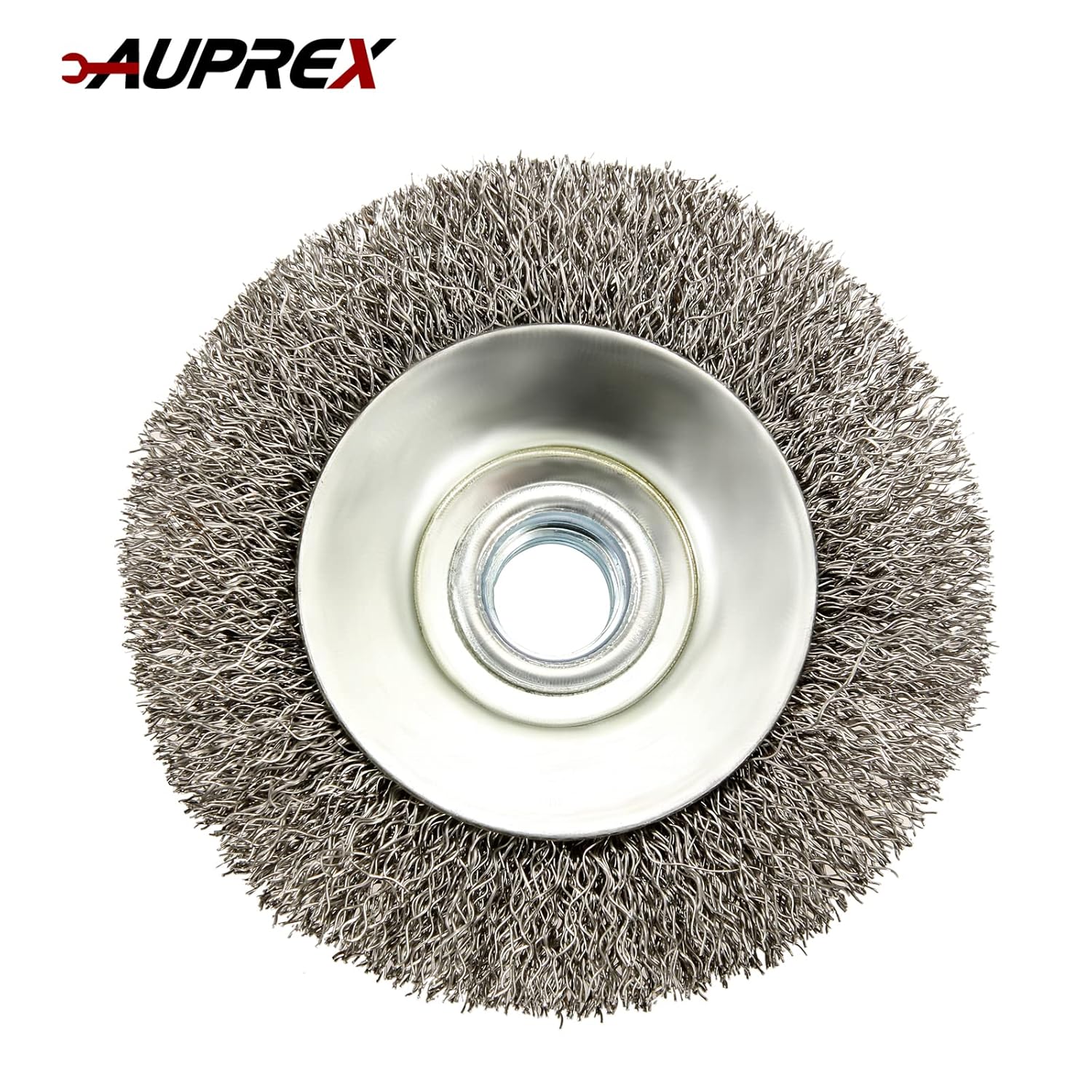 5 Pack 4 Inch Coarse Crimped Wire Wheel Brush for Angle Grinder with 5/8 Inch-11 Threaded Arbor - 0.014 Inch Carbon Steel Wire -Light Duty Conditioning for Metals