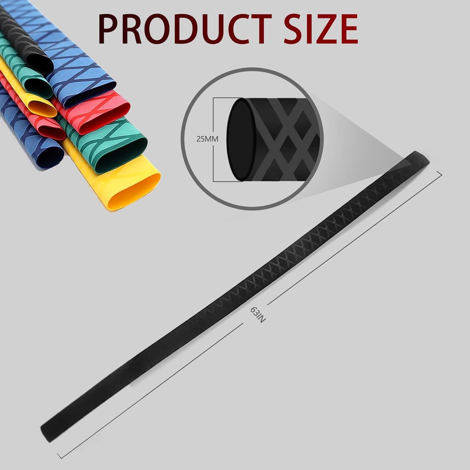 X-Tube Heat Shrink Wrap Tubing 39"&64" Lengths for Rod Grips-5 Color 14 Sizes