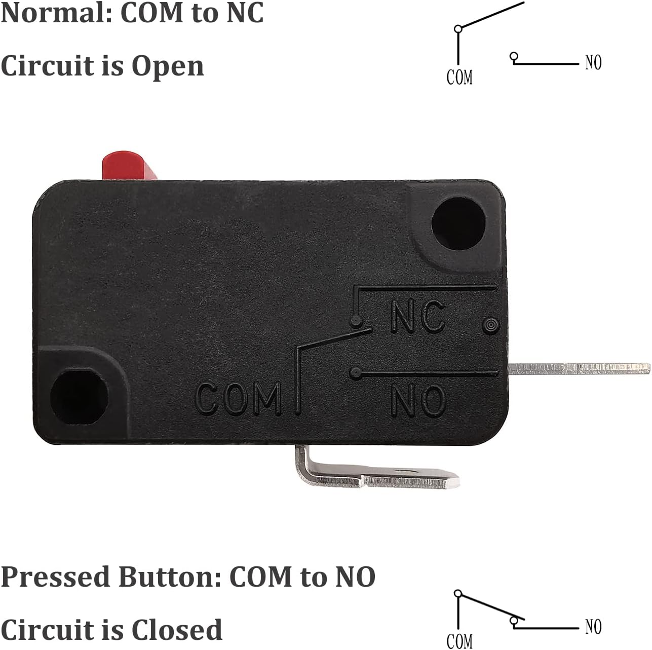 Microwave Oven Door Switch Replacement Part, 16A 125VAC, KW3AT-16 Downward Compatible with KW3A-16 , 2X Normally Open + 1x Normally Closed