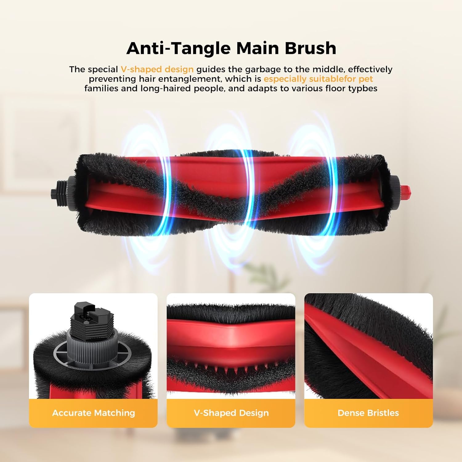 24PCS Replacement Parts Compatible with Q7 M5+/ Q7 M5/Q7 L5/Q7 L5+, 2 Main Brushes, 6 Side Brushes, 4 HEPA Filters, 4 Mop Pads, 6 Dust Bags, 1 Cleaning Brush,1 Screwdriver Spare Parts