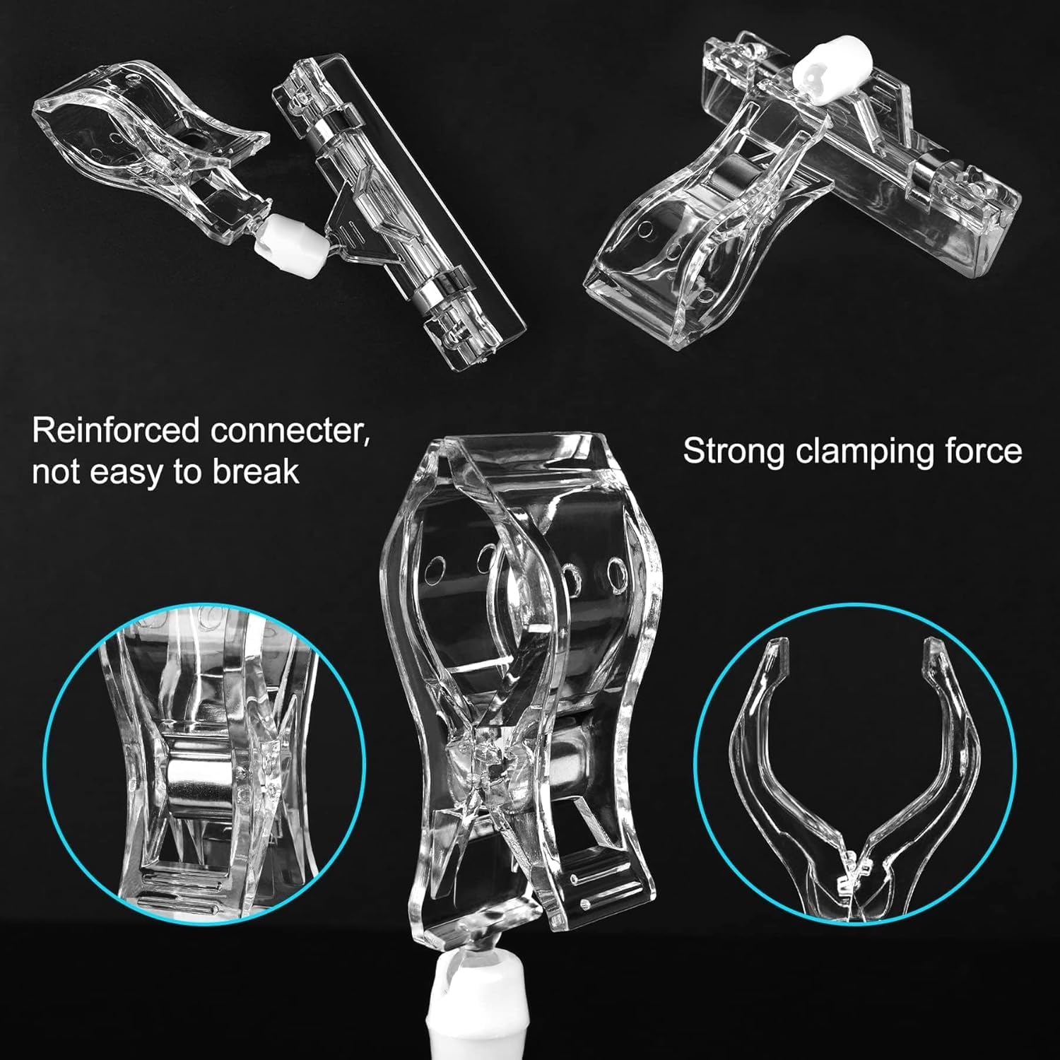 Clear Sign Clips Merchandise Display 12 Pack Plastic Label Pop Clips on Sign Holder Shelf Double Sided Swivel Price Tag Holders on Clothing Rack Rotatable Menu Clamps for Sale Retail Display