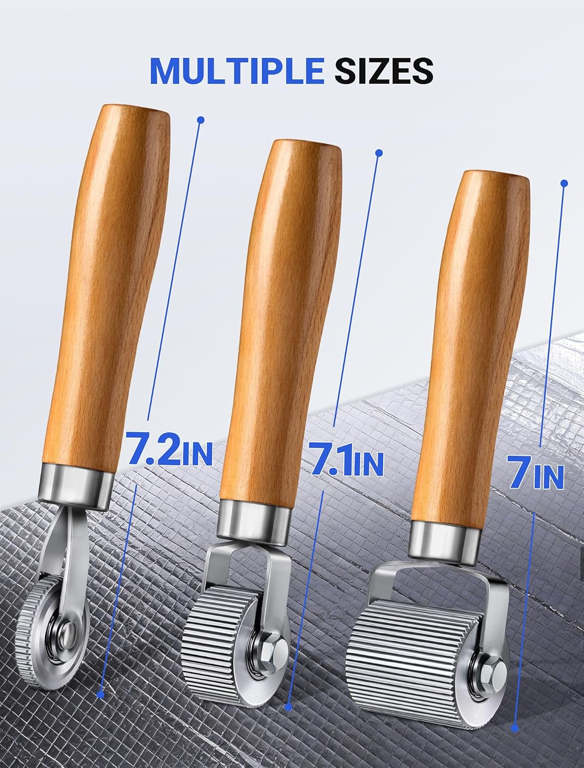 Heavy Duty Car Sound Deadening Roller Metal Installation Tool, 3 Pcs Auto Noise Roller for Car Sound Deadener Application, Rolling Wheel for Soundproofing Mat, Car Interior Audio Sound Insulation