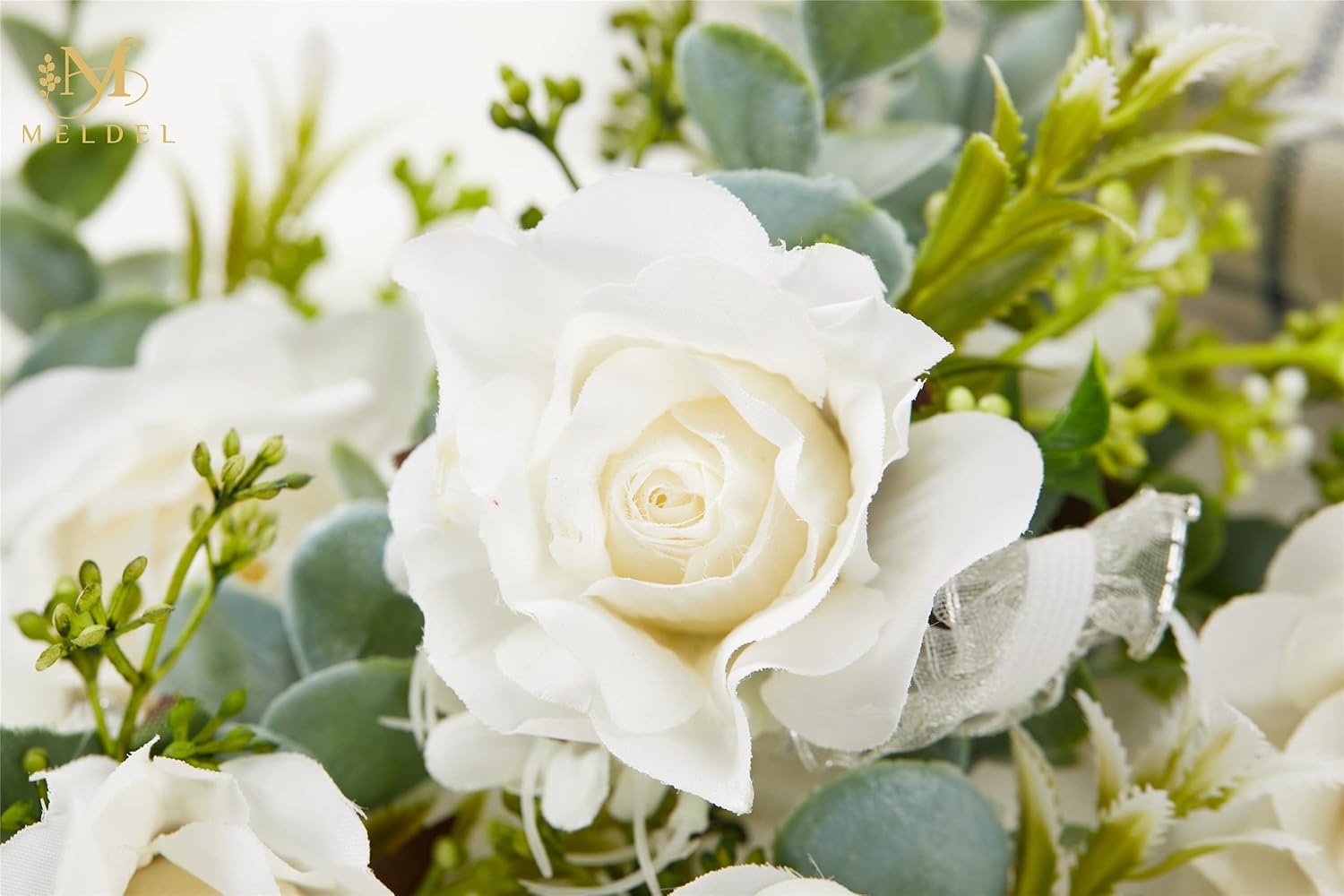 White Ivory Rose Wrist Corsage, Set of 6, Wedding Bridal Flower Corsage Hand Decor for Prom Party Homecoming, Wristband Flowers Bride, Bridesmaid, Girl